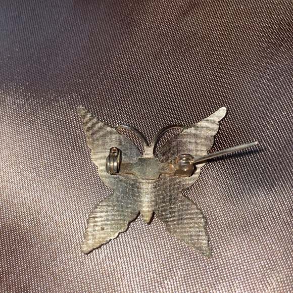 Vintage Gold Two Tone Metal Butterfly Pin or Brooch - Picture 4 of 5